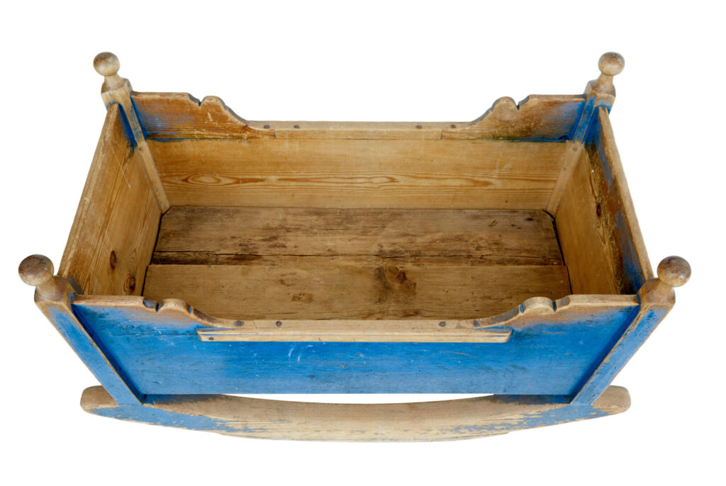 Mid 19th Century Traditional Swedish Painted Pine Cradle — image 3