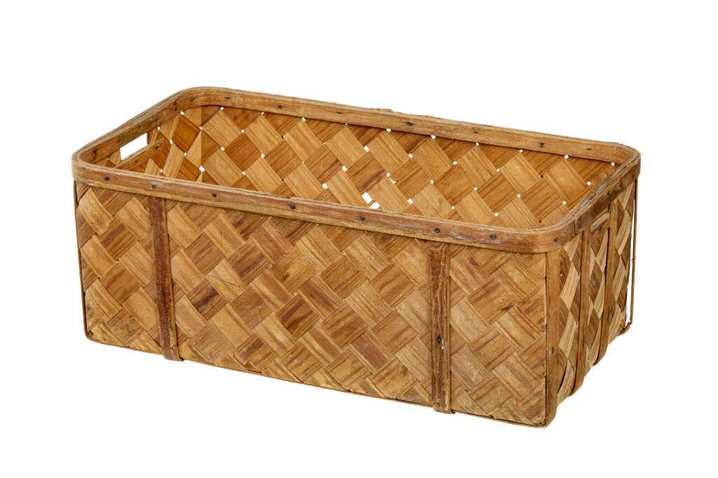 Swedish Rustic 19th Century Pine Woven Basket
