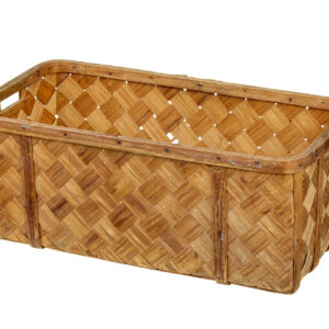 SWEDISH RUSTIC 19TH CENTURY PINE WOVEN BASKET