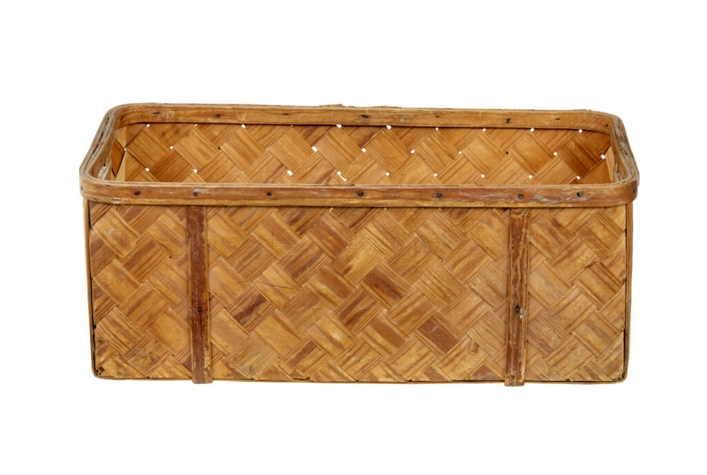 Swedish Rustic 19th Century Pine Woven Basket — image 6