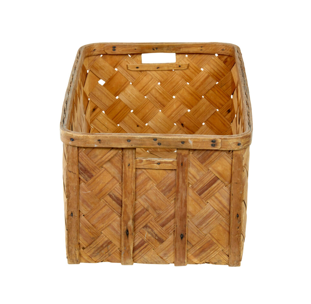 Swedish Rustic 19th Century Pine Woven Basket — image 4
