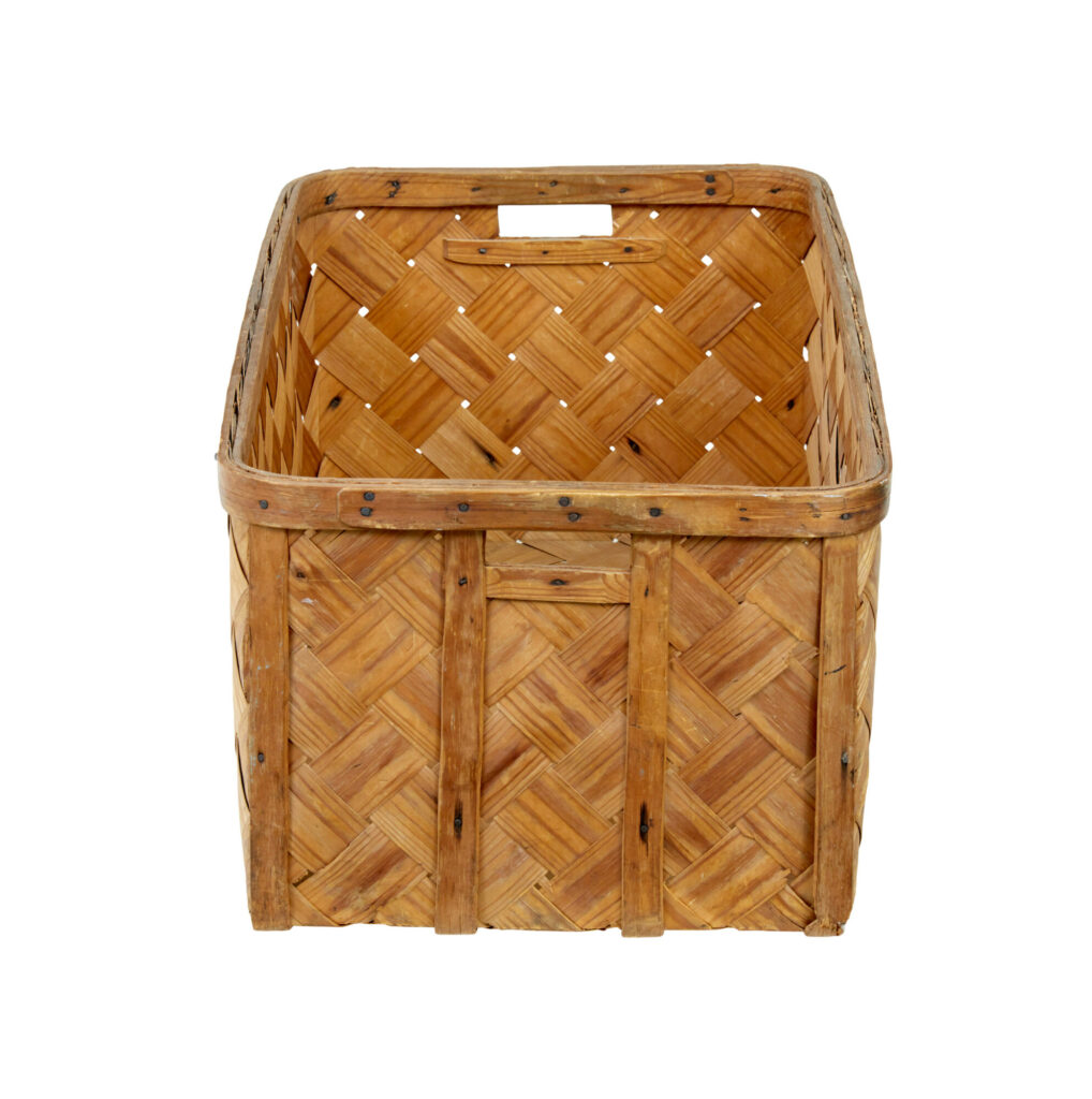 Swedish Rustic 19th Century Pine Woven Basket — image 3