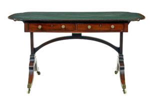 19TH CENTURY EARLY VICTORIAN LEATHER TOP WRITING TABLE