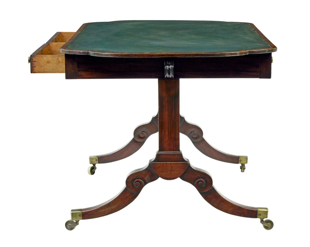 19th Century Early Victorian Leather Top Writing Table — image 7