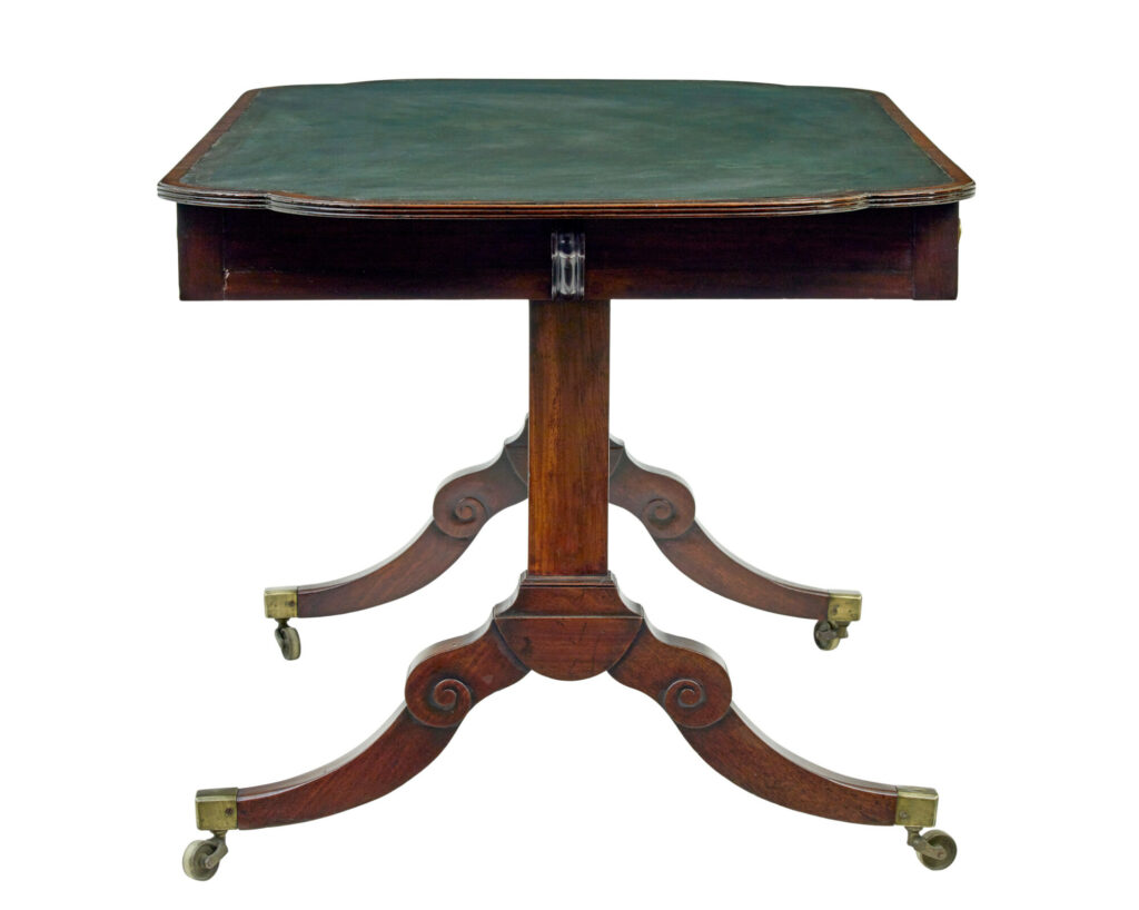 19th Century Early Victorian Leather Top Writing Table — image 5