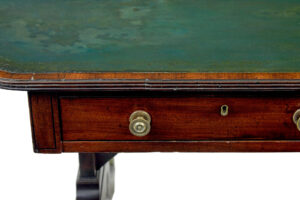 19th Century Early Victorian Leather Top Writing Table — thumbnail 4