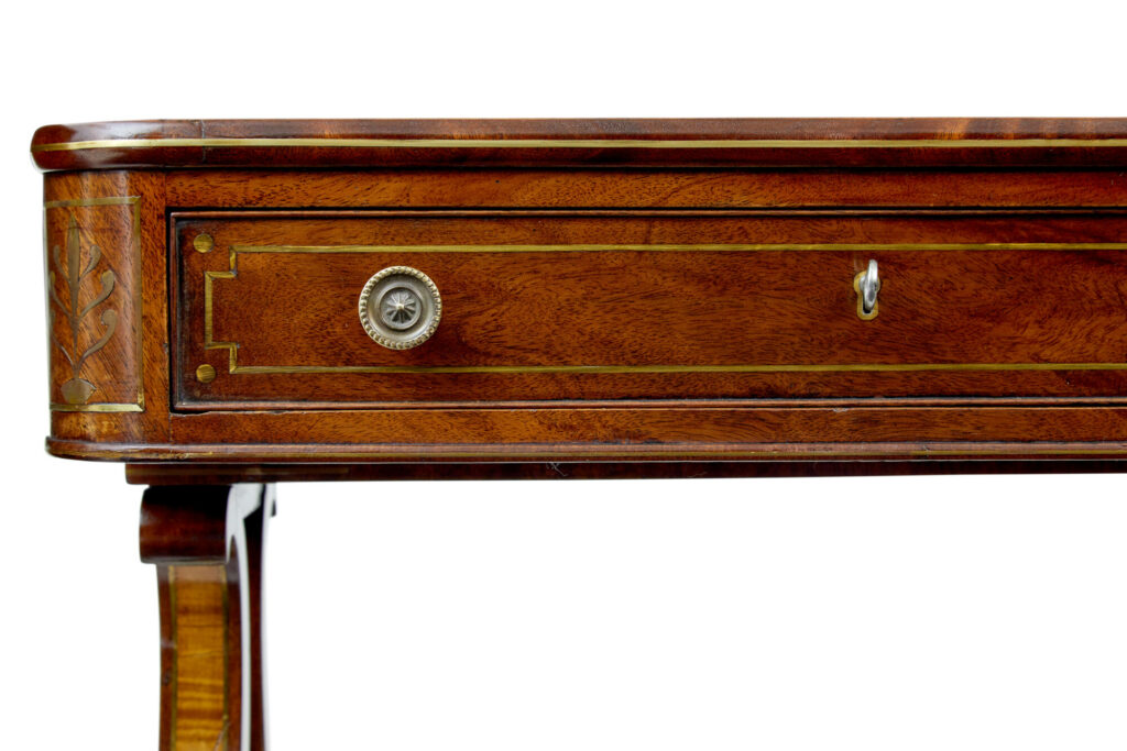 19th Century Regency Brass Inlaid Writing Desk — image 6