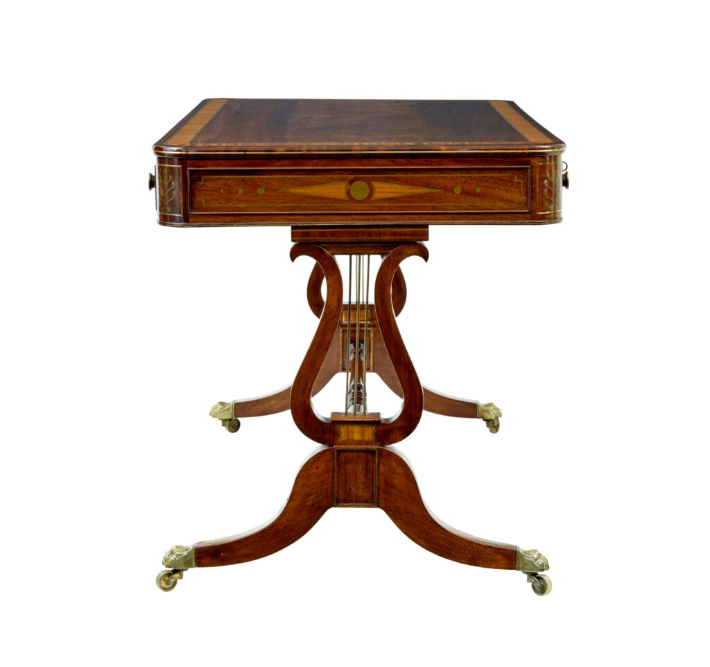 19th Century Regency Brass Inlaid Writing Desk — image 2