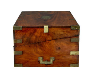 Mid 19th Century Mahogany Brass Bound Campaign Writing Slope — thumbnail 10