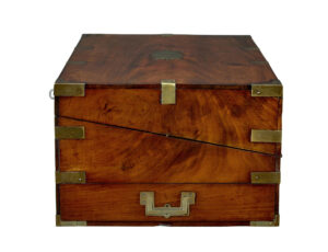 Mid 19th Century Mahogany Brass Bound Campaign Writing Slope — thumbnail 8