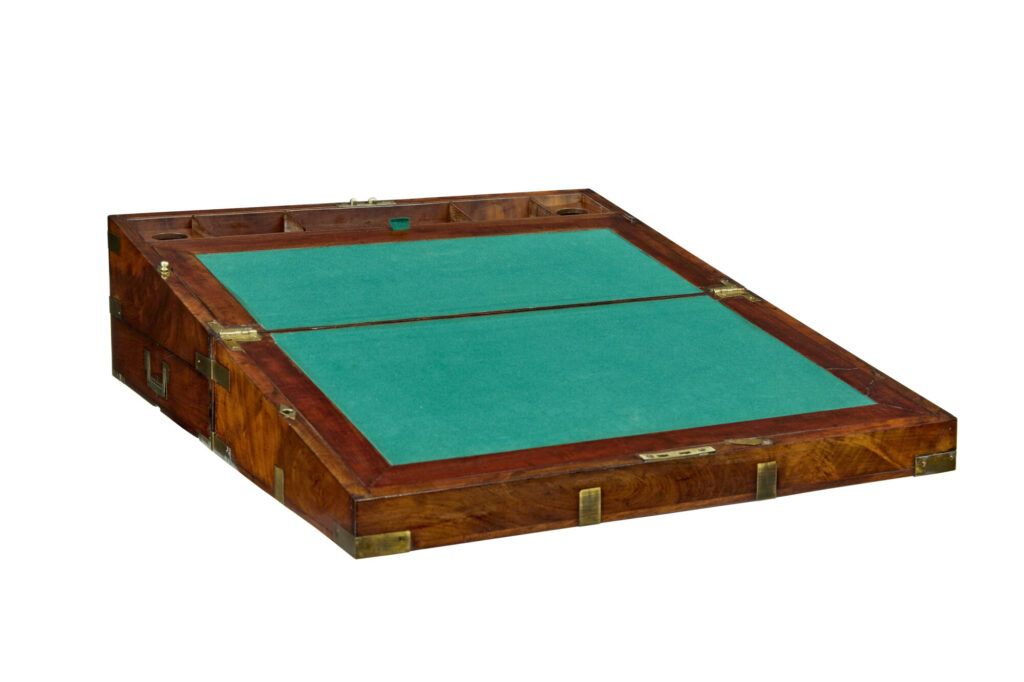 Mid 19th Century Mahogany Brass Bound Campaign Writing Slope — image 7