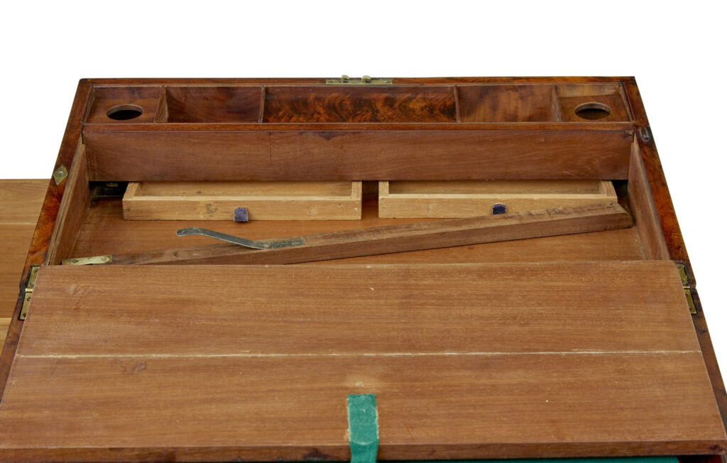 Mid 19th Century Mahogany Brass Bound Campaign Writing Slope — image 3
