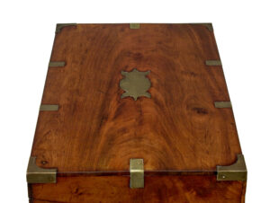 Mid 19th Century Mahogany Brass Bound Campaign Writing Slope — thumbnail 2