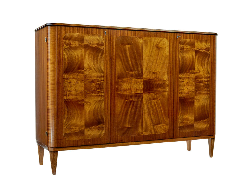 Mid Century Scandinavian Inlaid Teak Sideboard