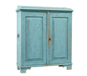 19TH CENTURY SCANDINAVIAN PAINTED PINE DOUBLE DOOR CUPBOARD