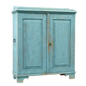 19TH CENTURY SCANDINAVIAN PAINTED PINE DOUBLE DOOR CUPBOARD