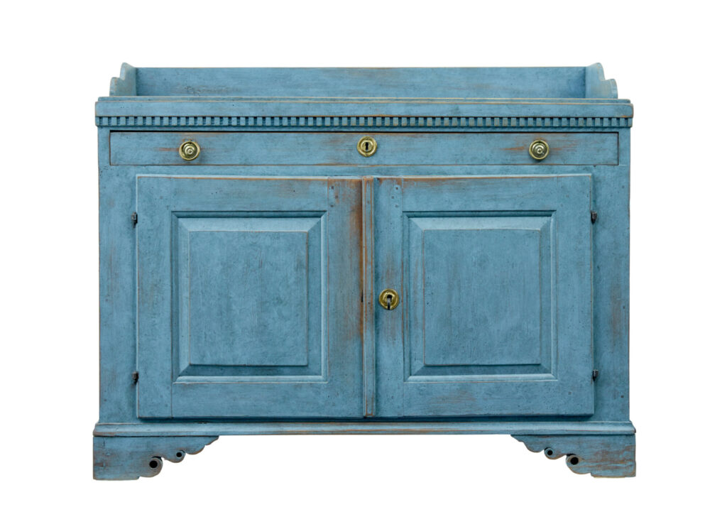 19th Century Swedish Hand Painted Small Dresser Base — image 8