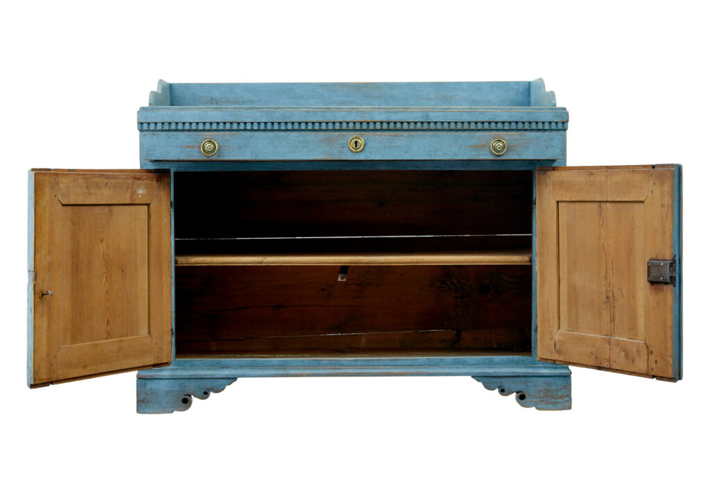 19th Century Swedish Hand Painted Small Dresser Base — image 7