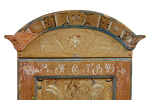 Original Hand Painted Swedish Pine Wall Cabinet — thumbnail 9