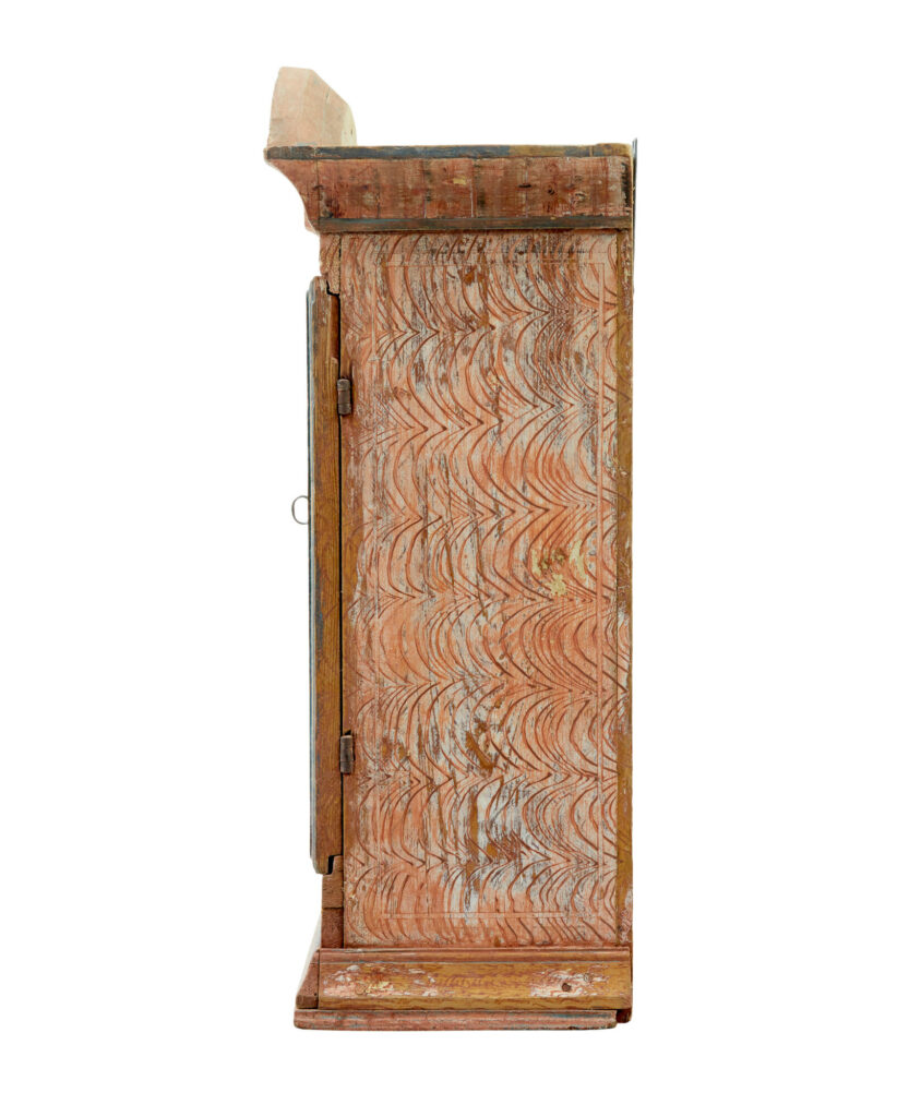 Original Hand Painted Swedish Pine Wall Cabinet — image 3