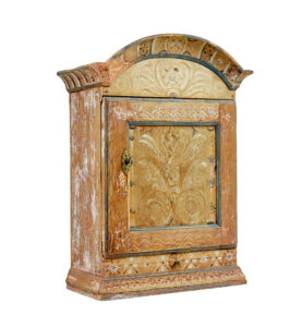 ORIGINAL HAND PAINTED SWEDISH PINE WALL CABINET