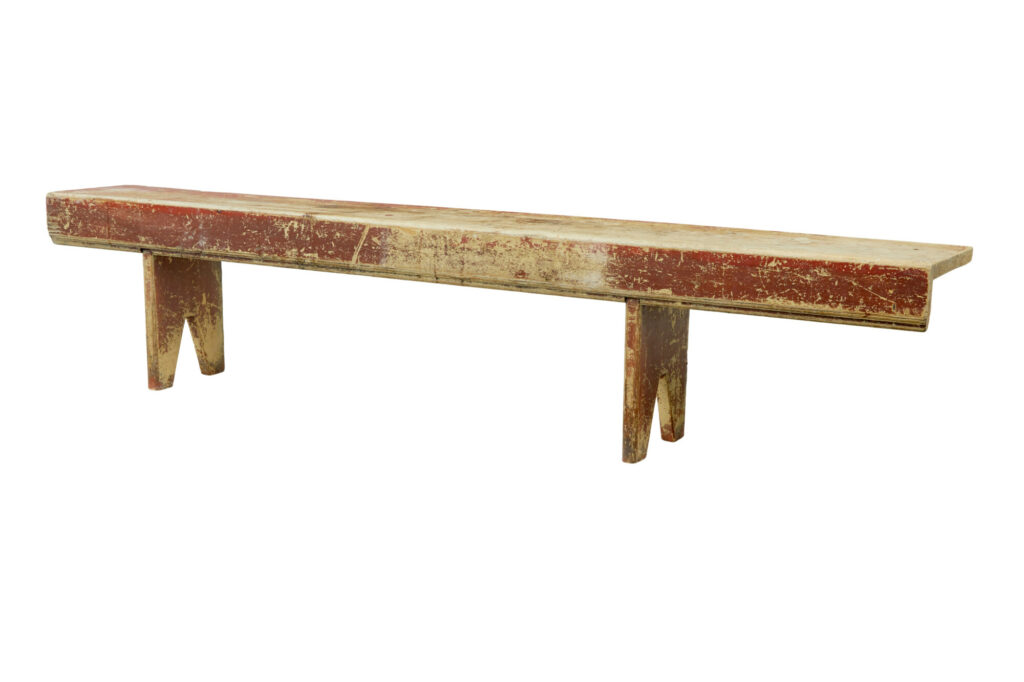 Swedish 19th Century Painted Pine Kitchen Bench