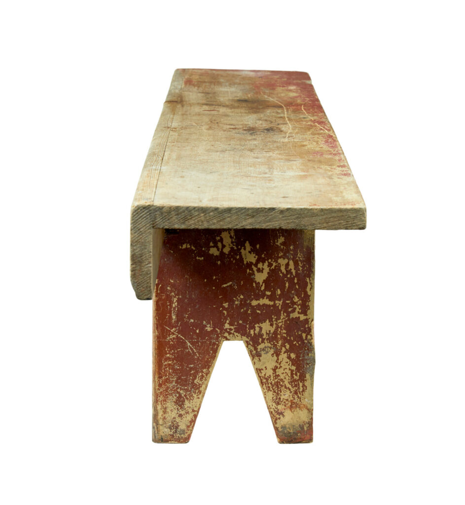 Swedish 19th Century Painted Pine Kitchen Bench — image 5
