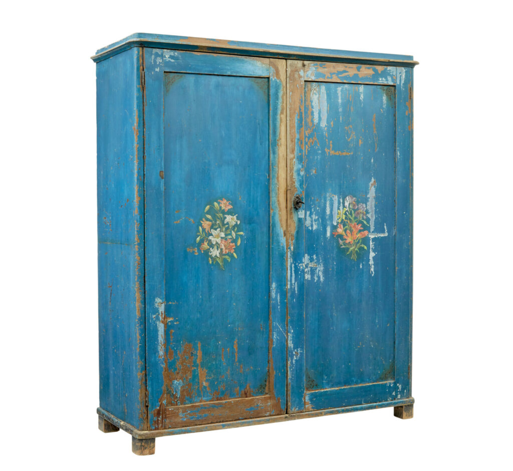 MID 19TH CENTURY RUSTIC SCANDINAVIAN PAINTED CUPBOARD