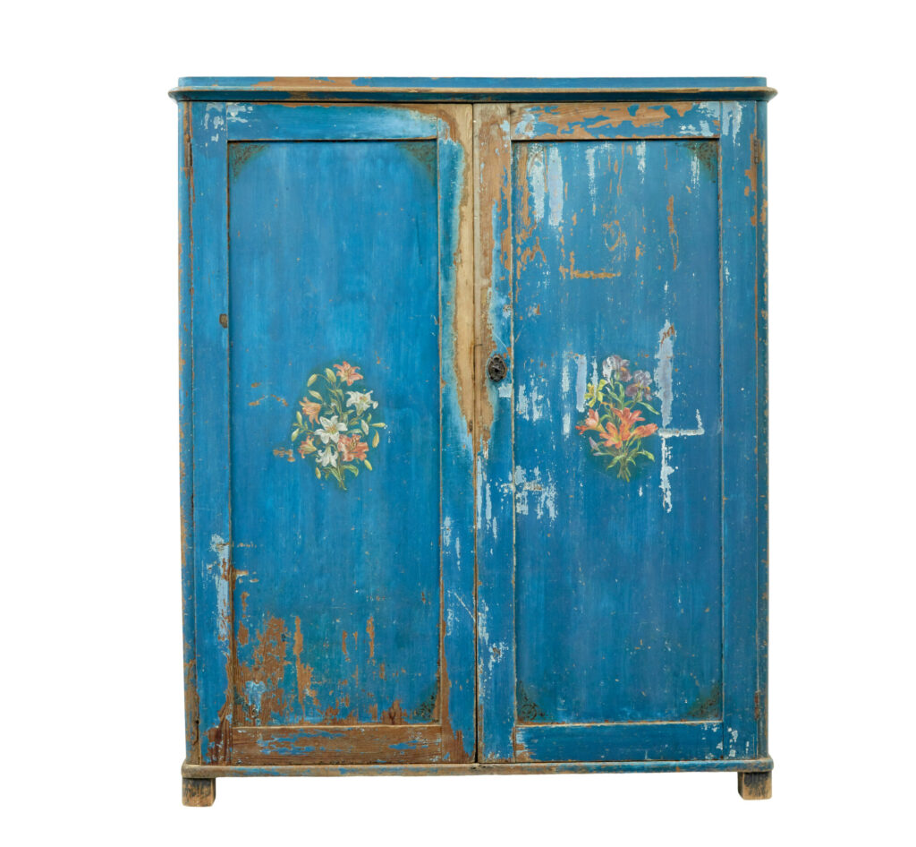 Mid 19th Century Rustic Scandinavian Painted Cupboard — image 12