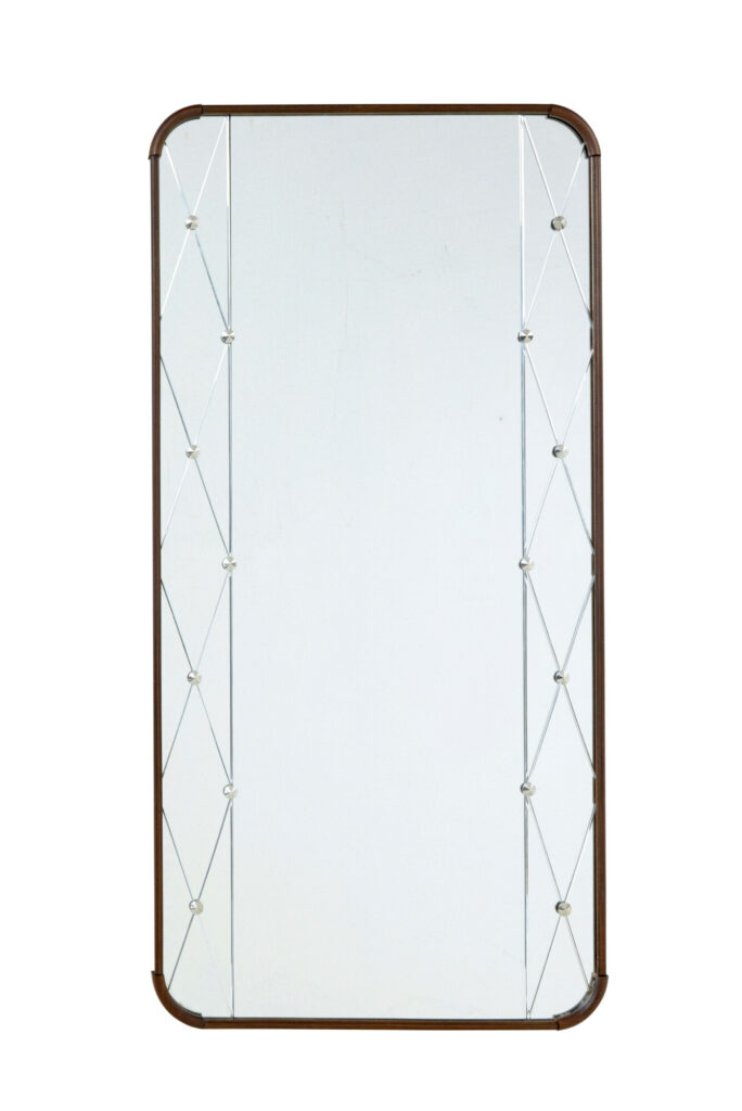 Mid Century Shaped Teak Frame Swedish Harlequin Mirror