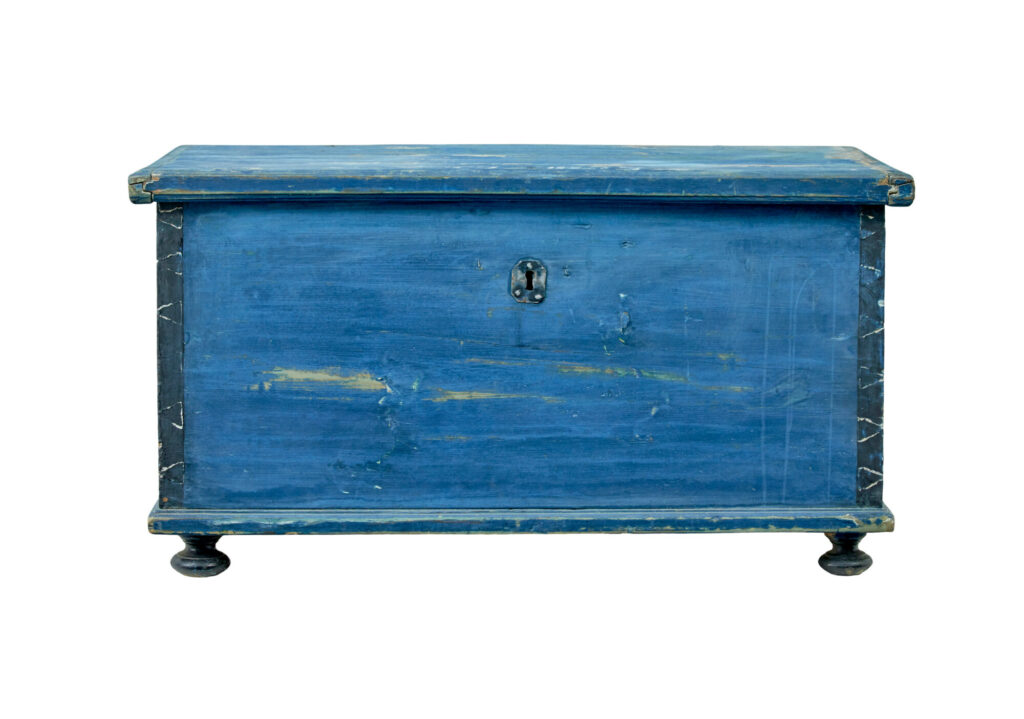 19th Century Swedish Hand Painted Pine Blanket Box — image 8