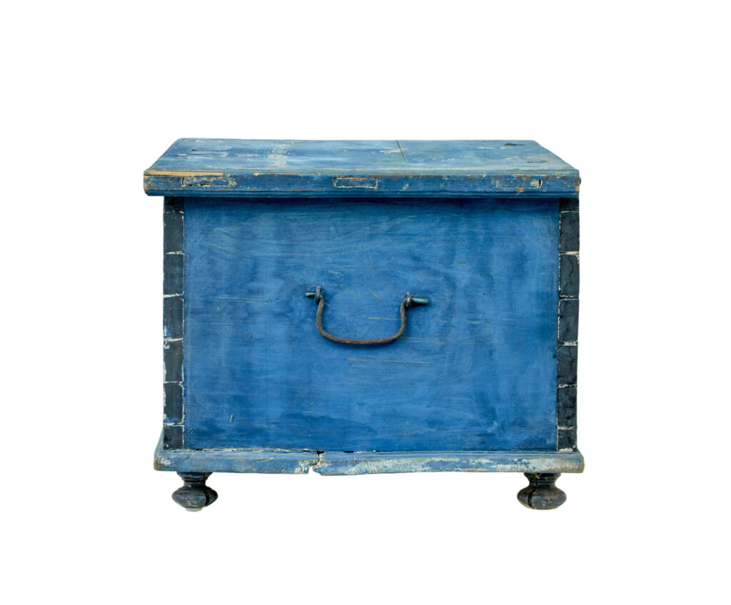 19th Century Swedish Hand Painted Pine Blanket Box — image 7