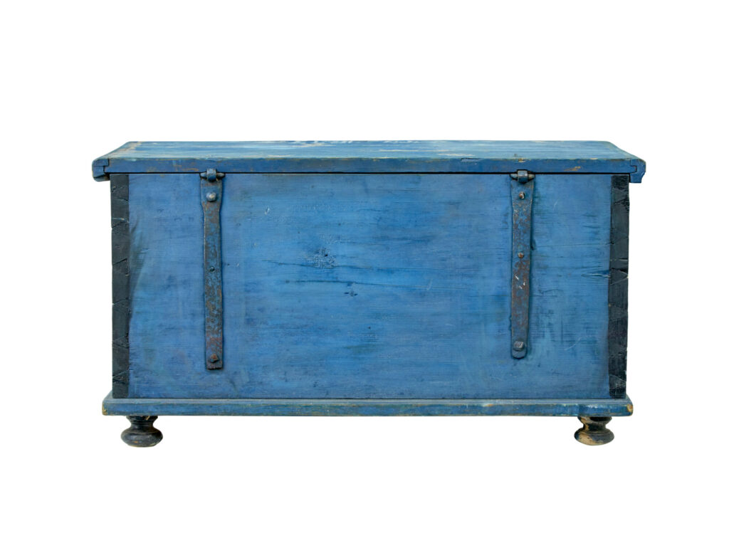 19th Century Swedish Hand Painted Pine Blanket Box — image 6