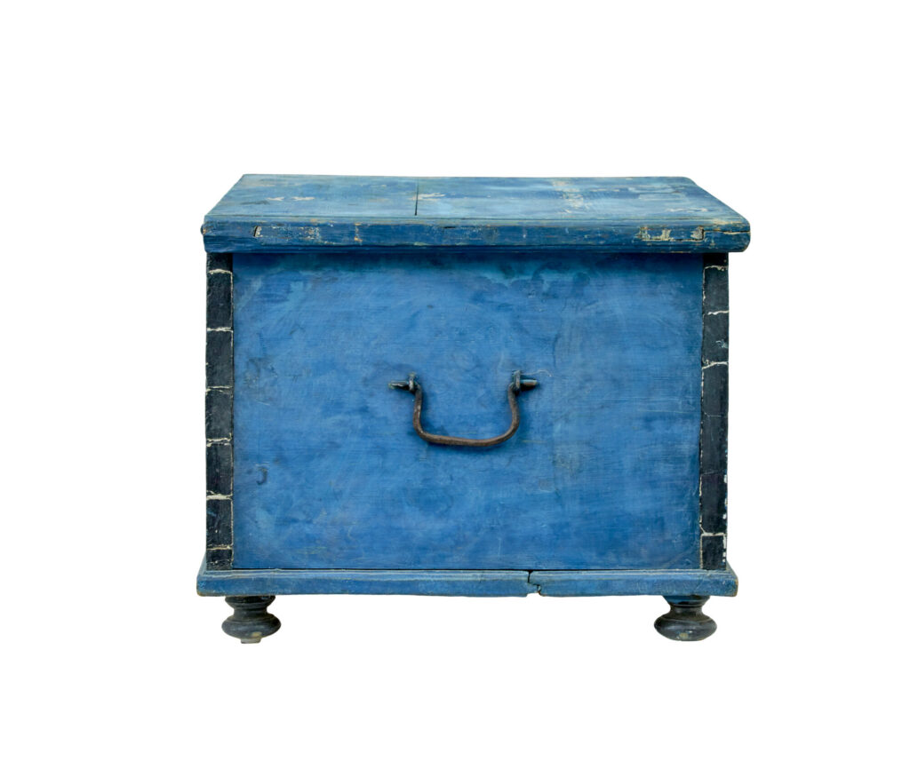 19th Century Swedish Hand Painted Pine Blanket Box — image 5