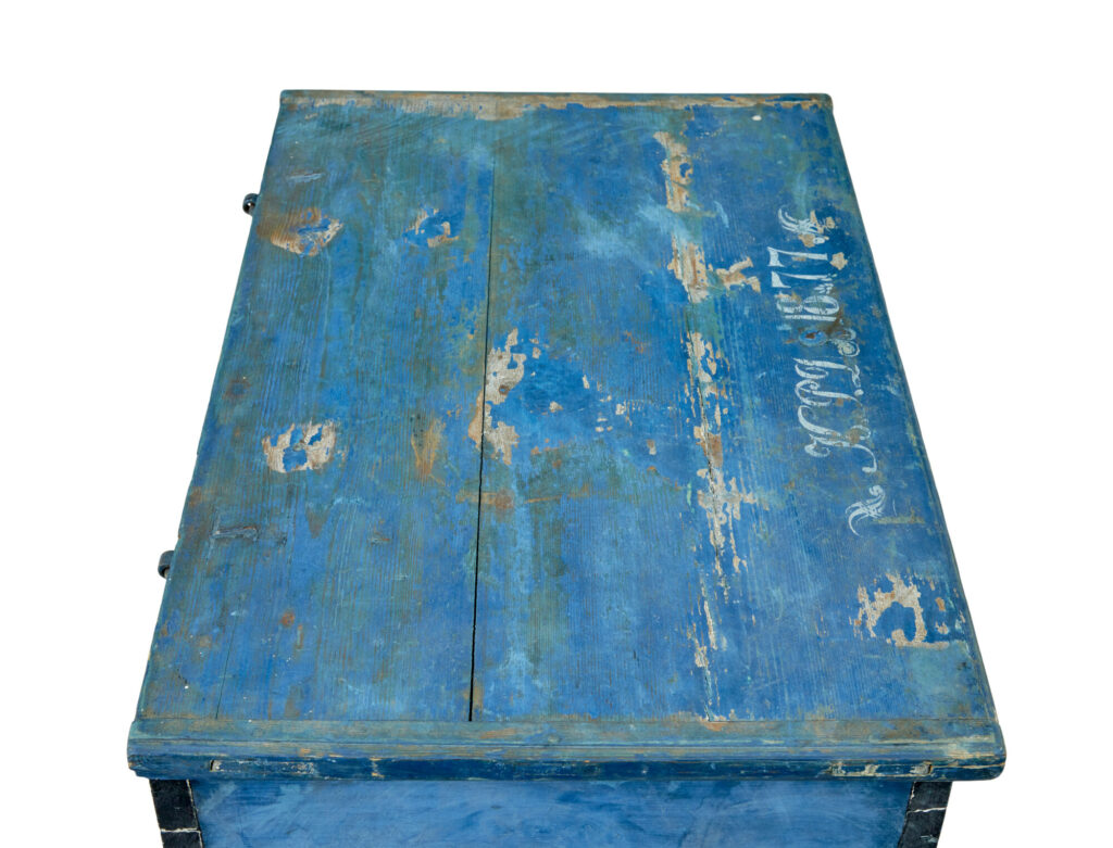 19th Century Swedish Hand Painted Pine Blanket Box — image 4