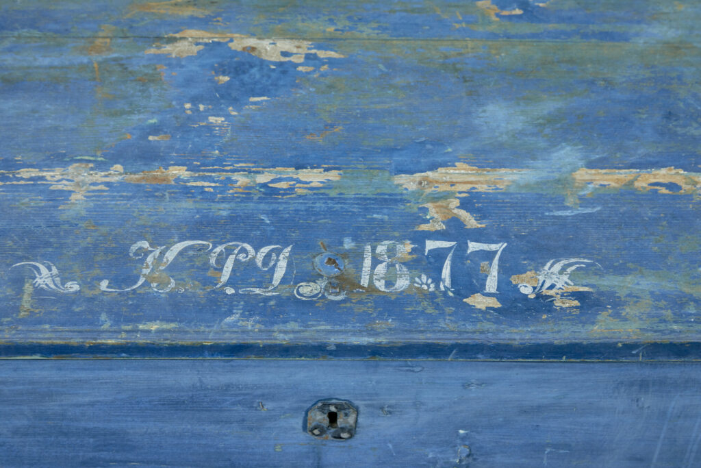 19th Century Swedish Hand Painted Pine Blanket Box — image 2