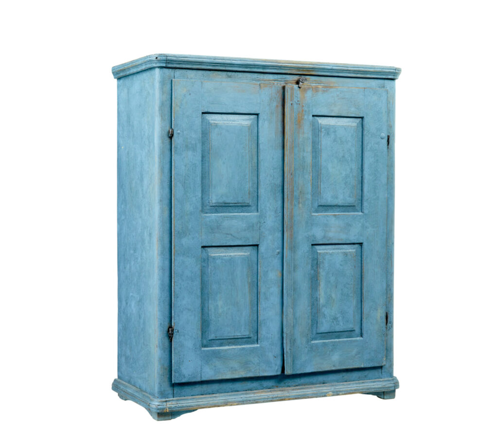 19th Century Swedish Painted Pine Cupboard