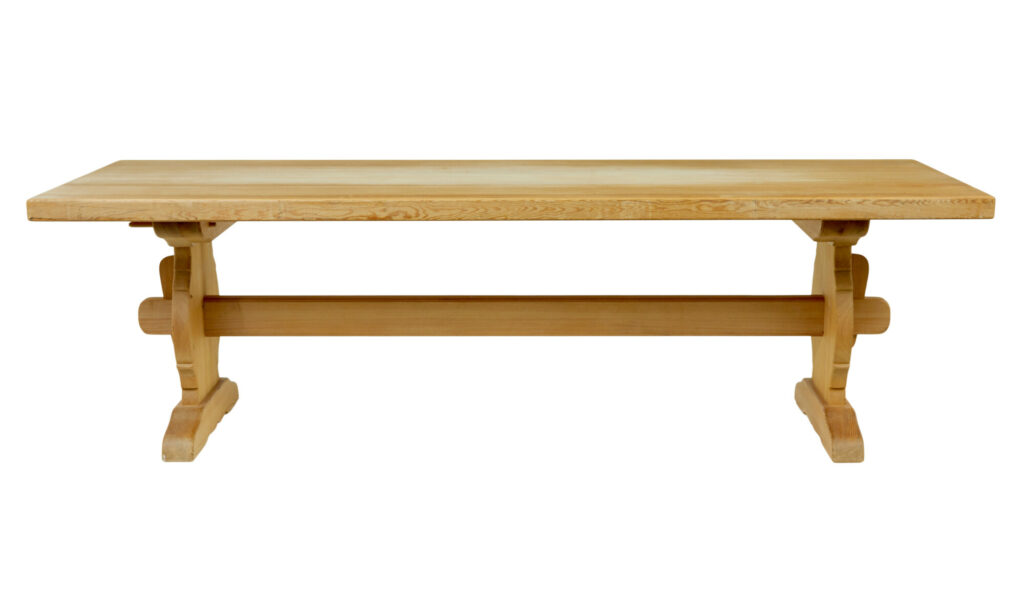 Mid Century Swedish Solid Pine Dining Table — image 5