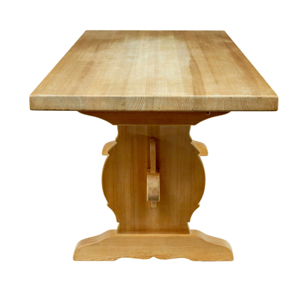 Mid Century Swedish Solid Pine Dining Table — image 4