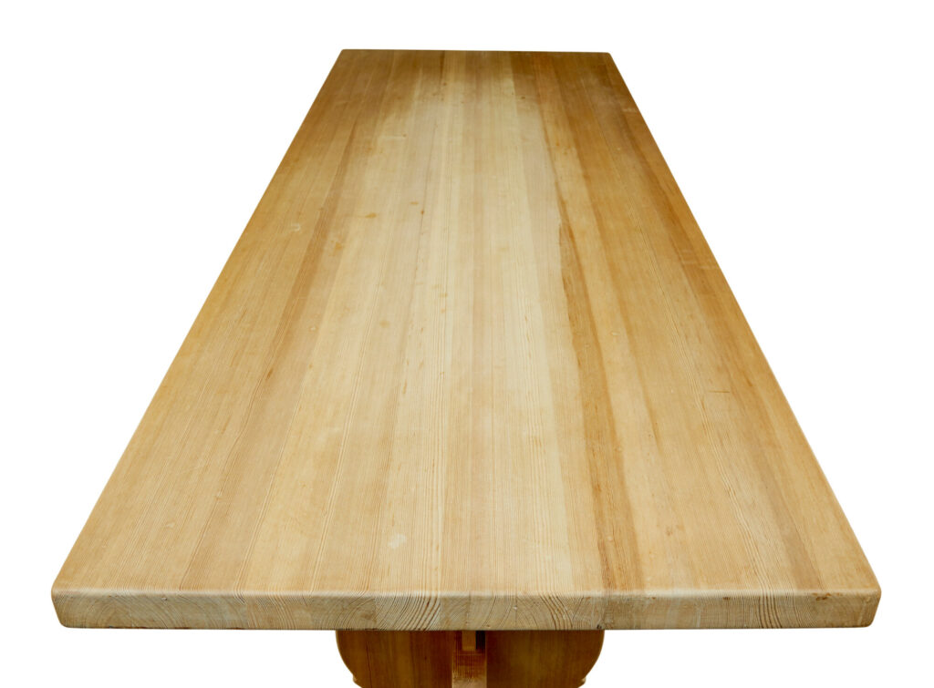 Mid Century Swedish Solid Pine Dining Table — image 3