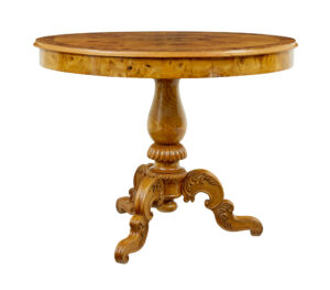19th Century Hand Carved and Inlaid Elm Side Table — thumbnail 8
