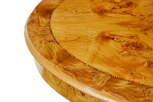19th Century Hand Carved and Inlaid Elm Side Table — thumbnail 6
