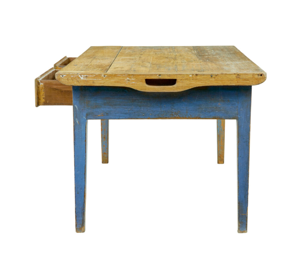 19th Century Scandinavian Painted Pine Bakers Table — image 10