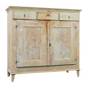 19TH CENTURY ORIGINAL SCRAPED PAINT SWEDISH CUPBOARD