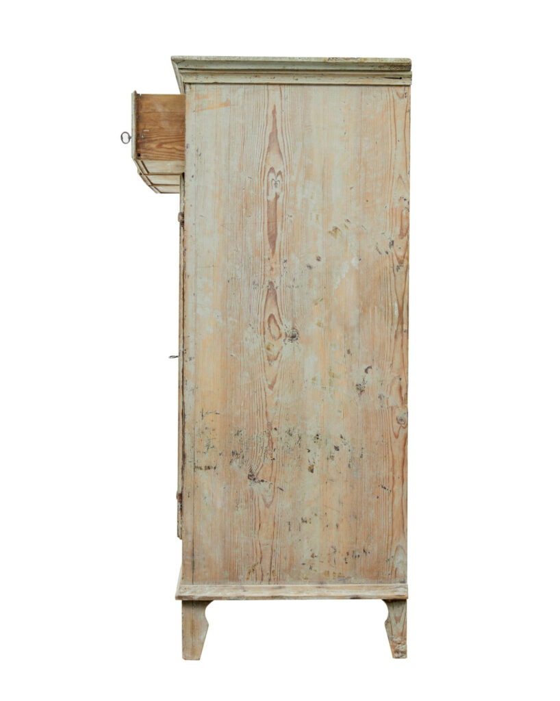 19th Century Original Scraped Paint Swedish Cupboard — image 7