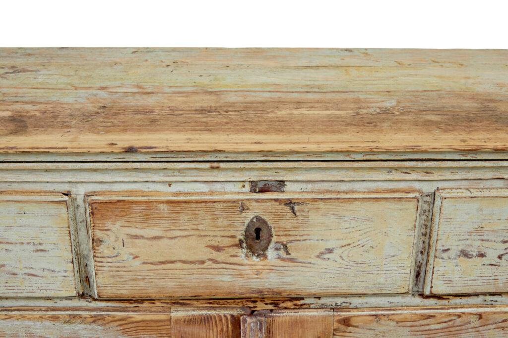 19th Century Original Scraped Paint Swedish Cupboard — image 2