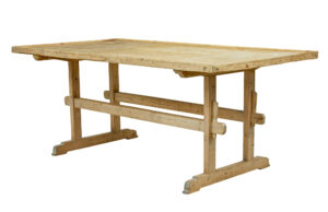 19TH CENTURY SWEDISH PINE TRESTLE BAKERS TABLE