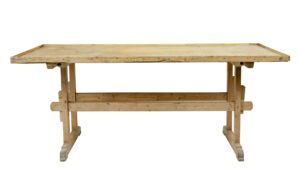 19th Century Swedish Pine Trestle Bakers Table — thumbnail 9