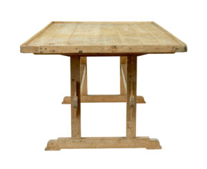 19th Century Swedish Pine Trestle Bakers Table — thumbnail 8