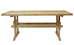 19th Century Swedish Pine Trestle Bakers Table — thumbnail 7